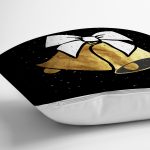 - Rh-K10012-Gorsel3 - Realhomes  Siyah Zemin Sarı Çan Desenli Dijital Baskılı Modern Yastık Kırlent Kılıfı Realhomes