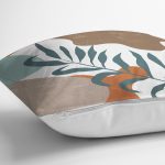 Renkli Zemin Yaprak Motifli Dijital Baskılı Modern Yastık Kırlent Kılıfı Realhomes