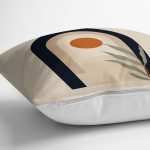 Krem Zeminli Minimal Çizimli Dijital Baskılı Modern Yastık Kırlent Kılıfı Realhomes