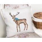 - Rh-K10024-Gorsel2 - Realhomes  Geyik Çizimli Dijital Baskılı Dekoratif Yastık Kırlent Kılıfı Realhomes