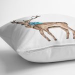 - Rh-K10024-Gorsel3 - Realhomes  Geyik Çizimli Dijital Baskılı Dekoratif Yastık Kırlent Kılıfı Realhomes