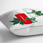 - Rh-K10028-Gorsel3 - Realhomes  Beyaz & Kırmızı Kurdaleli Mum Motifli Dijital Baskılı Dekoratif Yastık Kırlent Kılıfı Realhomes