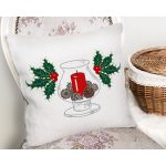 - Rh-K10029-Gorsel2 - Realhomes Kozaklı Kırmızı Mum Tasarımlı Dijital Baskılı Modern Yastık Kırlent Kılıfı Realhomes