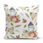 Çiçek Çizimli Dijital Baskılı Dekoratif Yastık Kırlent Kılıfı Realhomes
