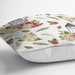 Çiçek Çizimli Dijital Baskılı Dekoratif Yastık Kırlent Kılıfı Realhomes