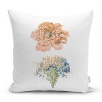 - Rh-K10032-Gorsel1 - Realhomes Beyaz Zemin Çiçek Motifli Dijital Baskılı Dekoratif Yastık Kırlent Kılıfı Realhomes