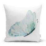 - Rh-K10035-Gorsel1 - Realhomes Beyaz Zemin Mavi Kelebek Motifli Dijital Baskılı Modern Yastık Kırlent Kılıfı Realhomes