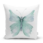 - Rh-K10036-Gorsel1 - Realhomes Beyaz Zemin Mavi Kelebek Motifli Dijital Baskılı Dekoratif Yastık Kırlent Kılıfı Realhomes