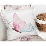 - Rh-K10037-Gorsel2 - Realhomes Beyaz Zemin Pembe & Mavi Kelebek Motifli Dijital Baskılı Modern Yastık Kırlent Kılıfı Realhomes