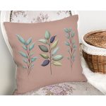 Kahve Zeminli Çiçek Tasarımlı Dijital Baskılı Dekoratif Yastık Kırlent Kılıfı Realhomes