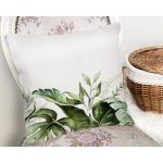 Yeşil Tropik Yaprak Motifli Dijital Baskılı Dekoratif Yastık Kırlent Kılıfı Realhomes