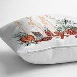 - Rh-K10062-Gorsel3 - Realhomes  Çam Yapraklı Mum Tasarımlı Dijital Baskılı Modern Yastık Kırlent Kılıfı Realhomes