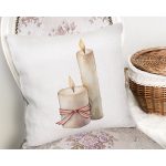 Özel Tasarım Mum Motifli Dijital Baskılı Dekoratif Yastık Kırlent Kılıfı Realhomes