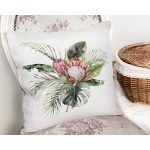 Tropik Yaprak Tasarımlı Dijital Baskılı Dekoratif Yastık Kırlent Kılıfı Realhomes