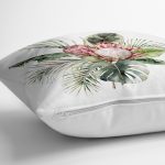 Tropik Yaprak Tasarımlı Dijital Baskılı Dekoratif Yastık Kırlent Kılıfı Realhomes