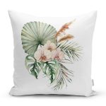 Egzotik Yaprak Tasarımlı Dijital Baskılı Modern Yastık Kırlent Kılıfı Realhomes