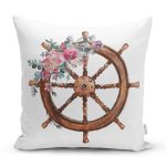 - Rh-K10088-Gorsel1 - Realhomes  Beyaz Zeminde Sade Dümen Tasarımlı Dijital Baskılı Modern Yastık Kırlent Kılıfı Realhomes