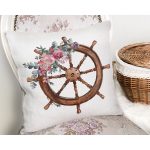 - Rh-K10088-Gorsel2 - Realhomes  Beyaz Zeminde Sade Dümen Tasarımlı Dijital Baskılı Modern Yastık Kırlent Kılıfı Realhomes