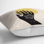 Sanatsal Yeşeren Çiçek Tasarımlı Dijital Baskılı Modern Yastık Kırlent Kılıfı Realhomes