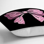 - Rh-K10099-Gorsel3 - Realhomes Siyah Zemin Pembe Kurdale Tasarımlı Dijital Baskılı Dekoratif Yastık Kırlent Kılıfı Realhomes