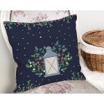 Lacivert Zeminli Özel Tasarımlı Dijital Baskılı Dekoratif Yastık Kırlent Kılıfı Realhomes