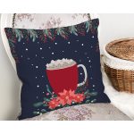 - Rh-K10102-Gorsel2 - Realhomes Lacivert Zemin Kırmızı Bardak Desenli Dijital Baskılı Modern Yastık Kırlent Kılıfı Realhomes