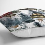 - Rh-K10123-Gorsel3 - Realhomes Bağ Evi Tasarımlı Kış Temalı Dijital Baskılı Dekoratif Yastık Kırlent Kılıfı Realhomes