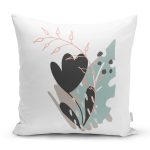 - Rh-K10128-Gorsel1 - Realhomes Sanatsal Yaprak Çizimli Dijital Baskılı Modern Yastık Kırlent Kılıfı Realhomes