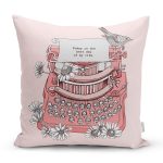 - Rh-K10141-Gorsel1 - Realhomes Antika Daktilo Motifli Dijital Baskılı Dekoratif Yastık Kırlent Kılıfı Realhomes