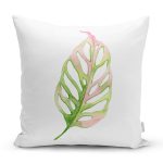 - Rh-K10151-Gorsel1 - Realhomes  Egzotik Yaprak Tasarımlı Dijital Baskılı Dekoratif Yastık Kırlent Kılıfı Realhomes