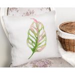 - Rh-K10151-Gorsel2 - Realhomes  Egzotik Yaprak Tasarımlı Dijital Baskılı Dekoratif Yastık Kırlent Kılıfı Realhomes