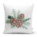 - Rh-K10155-Gorsel1 - Realhomes Kozalak Çizimli Cristmas Temalı Dijital Baskılı Dekoratif Yastık Kırlent Kılıfı Realhomes