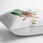 Kozalak Çizimli Cristmas Temalı Dijital Baskılı Modern Yastık Kırlent Kılıfı Realhomes