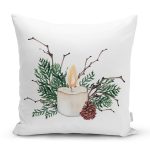 - Rh-K10160-Gorsel1 - Realhomes  Mum & Kozalak Tasarımlı Christmas Temalı Dijital Baskılı Modern Yastık Kırlent Kılıfı Realhomes