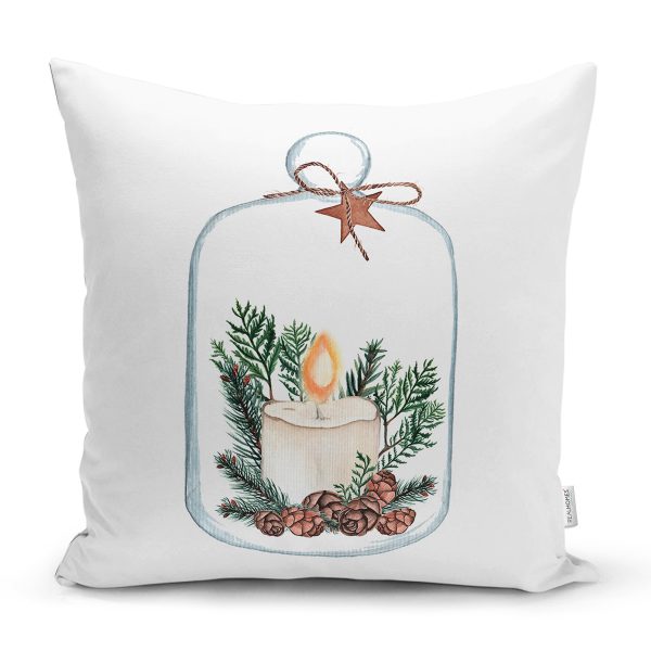 Çanlı Çelenk Tasarımlı Dijital Baskılı Modern Yastık Kırlent Kılıfı Realhomes