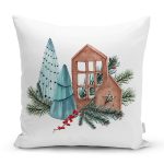 Christmas Temalı Özel Tasarım Dijital Baskılı Modern Yastık Kırlent Kılıfı Realhomes