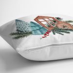 Christmas Temalı Özel Tasarım Dijital Baskılı Modern Yastık Kırlent Kılıfı Realhomes