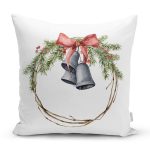 Çanlı Çelenk Tasarımlı Dijital Baskılı Modern Yastık Kırlent Kılıfı Realhomes