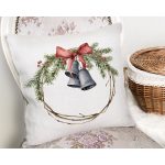 Çanlı Çelenk Tasarımlı Dijital Baskılı Modern Yastık Kırlent Kılıfı Realhomes