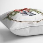 Çanlı Çelenk Tasarımlı Dijital Baskılı Modern Yastık Kırlent Kılıfı Realhomes