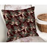 Kahve Zemin Kozalak Tasarımlı Dijital Baskılı Dekoratif Yastık Kırlent Kılıfı Realhomes