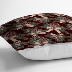 Kahve Zemin Kozalak Tasarımlı Dijital Baskılı Dekoratif Yastık Kırlent Kılıfı Realhomes