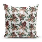 Özel Tasarım Kozalak Tasarımlı Dijital Baskılı Dekoratif Yastık Kırlent Kılıfı Realhomes