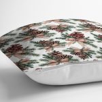 Özel Tasarım Kozalak Tasarımlı Dijital Baskılı Dekoratif Yastık Kırlent Kılıfı Realhomes