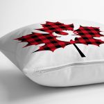 Ekose Yaprak Tasarımlı Dijital Baskılı Dekoratif Yastık Kırlent Kılıfı Realhomes