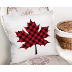 Ekose Yaprak Tasarımlı Dijital Baskılı Modern Yastık Kırlent Kılıfı Realhomes