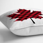 Ekose Yaprak Tasarımlı Dijital Baskılı Modern Yastık Kırlent Kılıfı Realhomes