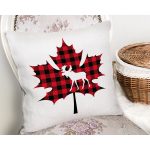 Ekose Yaprak Tasarımlı Dijital Baskılı Dekoratif Yastık Kırlent Kılıfı Realhomes