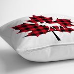 Ekose Yaprak Tasarımlı Dijital Baskılı Dekoratif Yastık Kırlent Kılıfı Realhomes