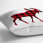 - Rh-K10193-Gorsel3 - Realhomes  Ekose Geyik Tasarımlı Dijital Baskılı Modern Yastık Kırlent Kılıfı Realhomes